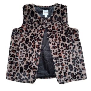 Cat & Jack Leopard Print Faux Fur Kid’s Vest XL